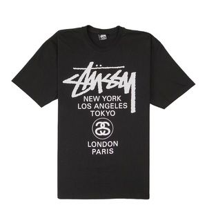Stüssy Black World Tour T-Shirt (Cropped)